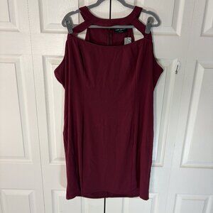 Lane Bryant Burgundy Cutout Halter Sheath Dress Size 26 NWT